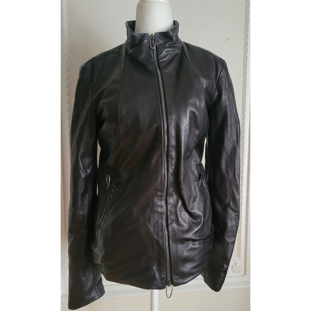 Daniele Basta Leather Jacket With 925 Silver Art Statement Jacket NWT